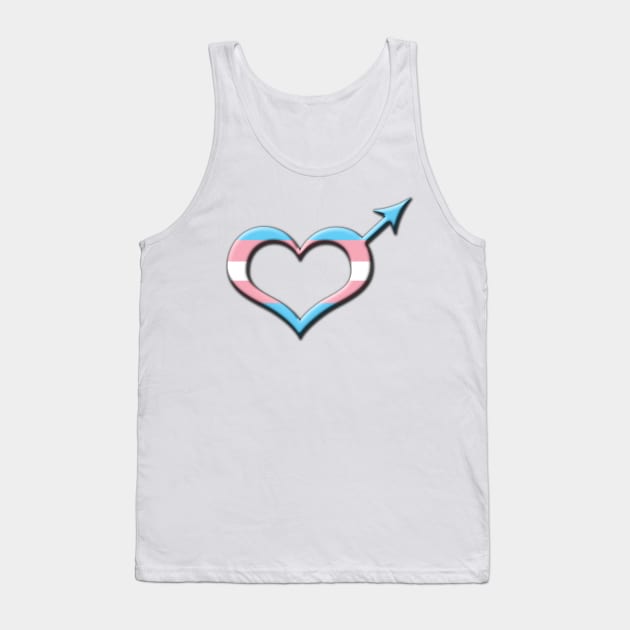 Heart-Shaped Transgender Pride Male Gender Symbol Tank Top by LiveLoudGraphics